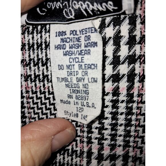 A Cary Robbins Women's Blazer Suit Jacket Houndstooth Plaid Vintage 80's Sz 12P - Picture 3 of 9